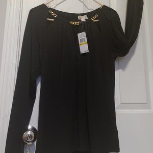 MK long sleeve black blouse